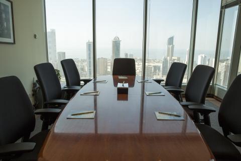 A photo of a meeting room