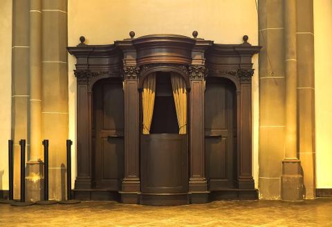Confessional in church